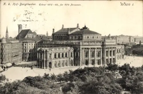 Ak Wien 1 Innere Stadt, K. k. Hof-Burgtheater,  1474 Personen, 1876-89