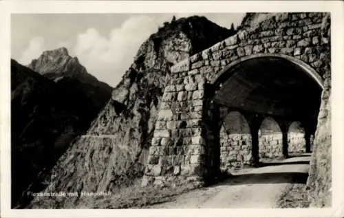 Ak Flexenstraße Flexenpass Vorarlberg mit Hasenthal, Tunnel