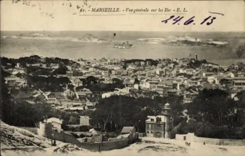 Ak Marseille Bouches du Rhône, Gesamtansicht