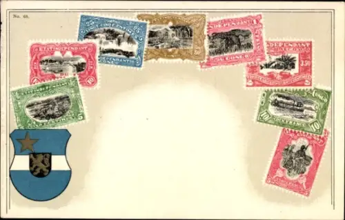 Briefmarken Ak DR Kongo Zaire, Wappen
