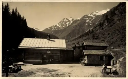 Foto Ak Haller Nesselwängle in Tirol, Bergfreundhaus