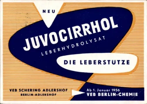 Ak Berlin Treptow Adlershof, Reklame Juvocirrhol, Leberstütze
