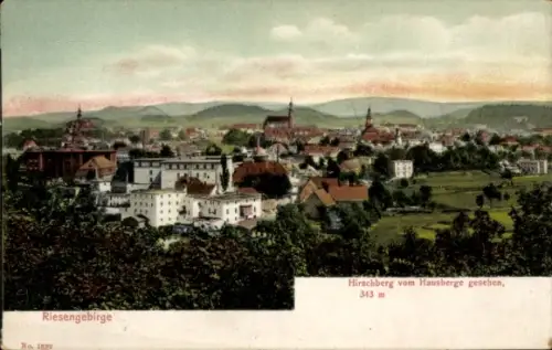 Ak Jelenia Góra Hirschberg Riesengebirge Schlesien, vom Hausberge gesehen