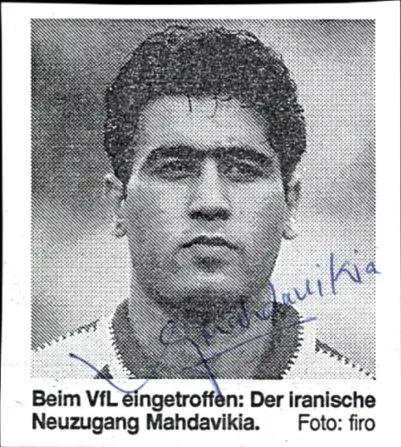 Autogrammkarte Fußballer Mehdi Mahdavikia, Hamburger SV, Autogramm