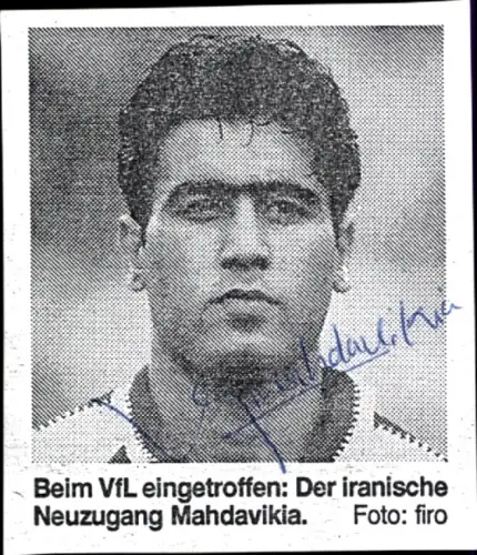 Autogrammkarte Fußballer Mehdi Mahdavikia, Hamburger SV, Autogramm