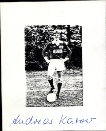 Autogrammkarte Fußballer Andreas Karow, Hamburger SV, Autogramm