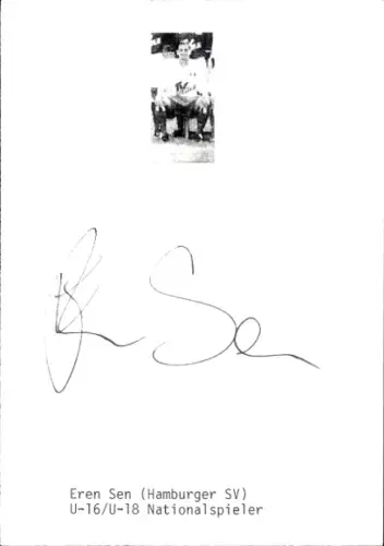 Autogrammkarte Fußballer Eren Sen, Hamburger SV, Autogramm