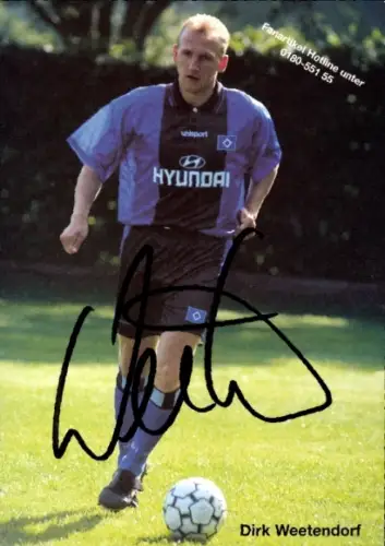 Sammelbild Fußballer Dirk Weetendorf, Hamburger SV, Autogramm, Panini