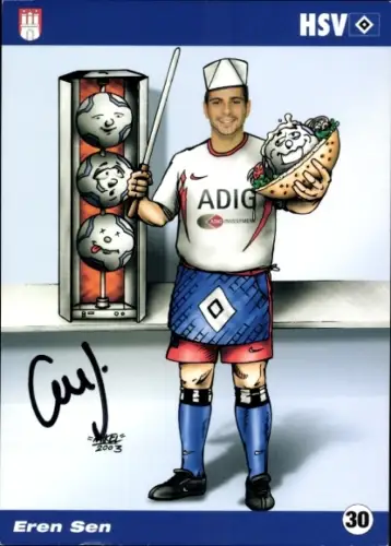 Autogrammkarte Fußballer Eren Sen, Hamburger SV, Autogramm