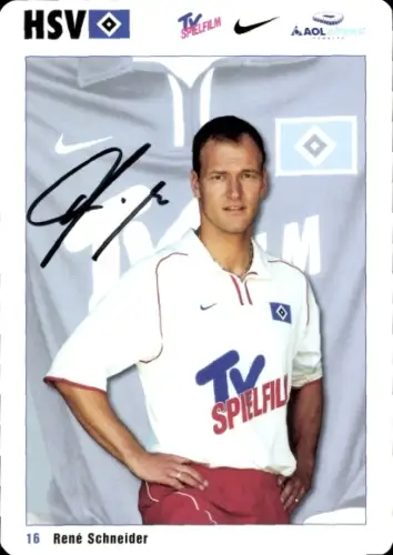 Autogrammkarte Fußballer René Schneider, Hamburger SV, Autogramm