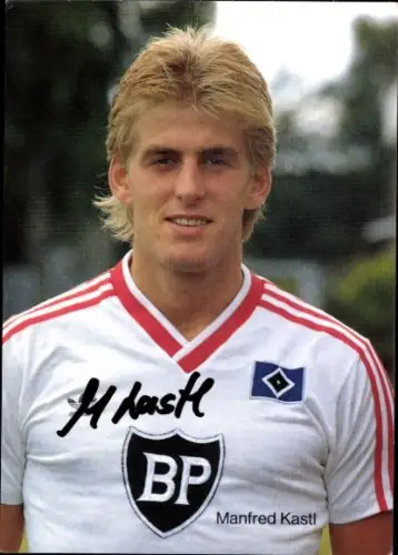 Autogrammkarte Foto Fußballer Manfred Kastl, Hamburger SV, Autogramm