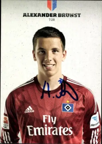 Autogrammkarte Fußballer Alexander Brunst, Hamburger SV, Autogramm