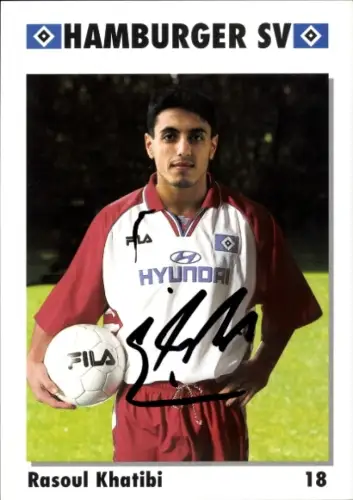 Autogrammkarte Fußballer Rasoul Khatibi, Hamburger SV, Autogramm