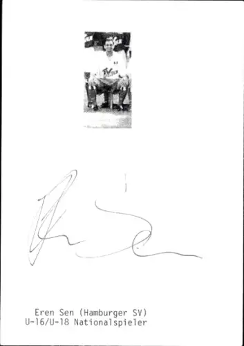 Autogrammkarte Fußballer Eren Sen, Hamburger SV, Autogramm