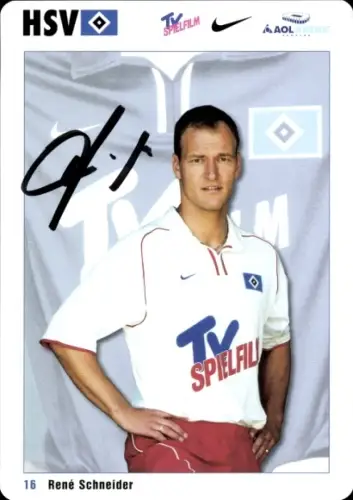 Autogrammkarte Fußballer René Schneider, Hamburger SV, Autogramm