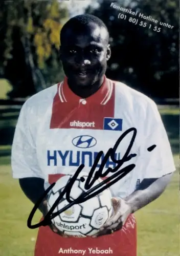 Autogrammkarte Fußballer Anthony Yebach, Hamburger SV, Autogramm
