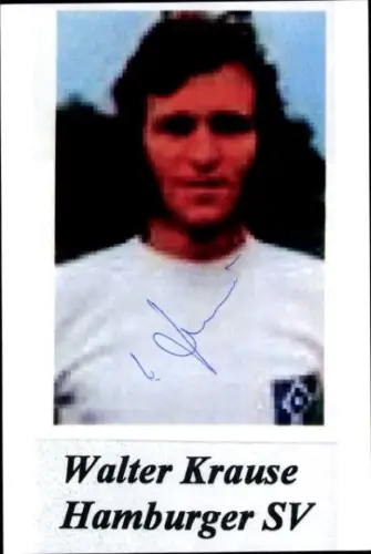 Autogrammkarte Fußballer Walter Krause, Hamburger SV, Autogramm