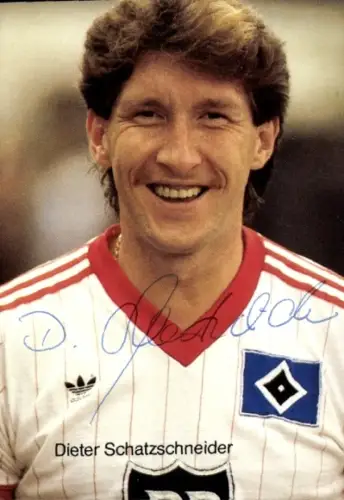 Autogrammkarte Fußballer Dieter Schatzschneider, Hamburger SV, Autogramm