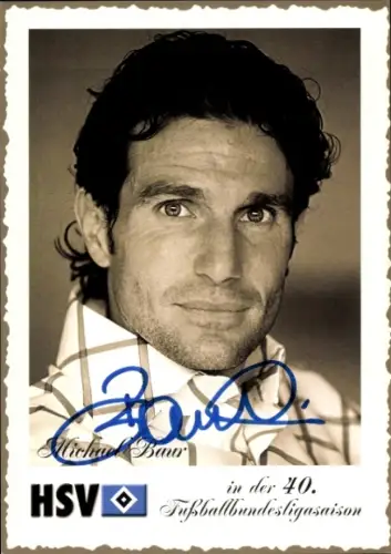 Autogrammkarte Fußballer Michael Baur, Hamburger SV, Autogramm