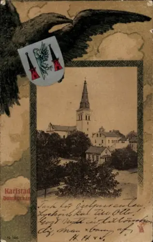 Wappen Ak Karlstad Schweden, Domkirche