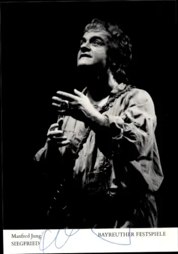 Foto Opernsänger Manfred Jung, Siegfried, Bayreuther Festspiele, Portrait, Autogramm