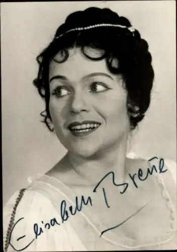 Foto Opernsängerin Elisabeth Brene, Portrait, Autogramm