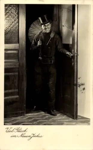 Ak Glückwunsch Neujahr, Schornsteinfeger