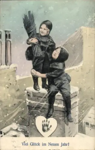 Ak Glückwunsch Neujahr, Schornsteinfeger