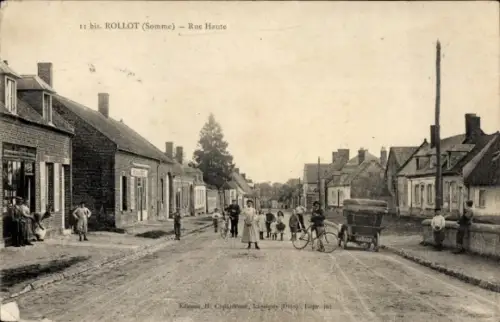 CPA Rollot Somme, Rue Haute