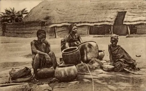 Ak Lagos Nigeria, Färber vom Volk der Yoruba