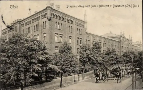 Ak Sowjetsk Tilsit Ostpreußen, Dragoner Regiment Prinz Albrecht von Preussen (Lit.) No. 1, Kaserne