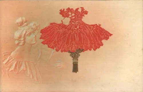 Jugendstil Präge Ak Frauenbildnis