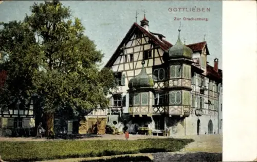 Ak Gottlieben Kt. Thurgau, Zur Drachenburg