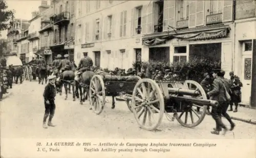 Ak Compiègne Oise, L'Artillerie anglaise, Geschütze, I. WK