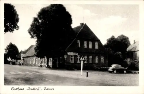 Ak Barien Barrien Syke in Niedersachsen, Gasthaus Lindhoff,  Straße, Bäume, Auto