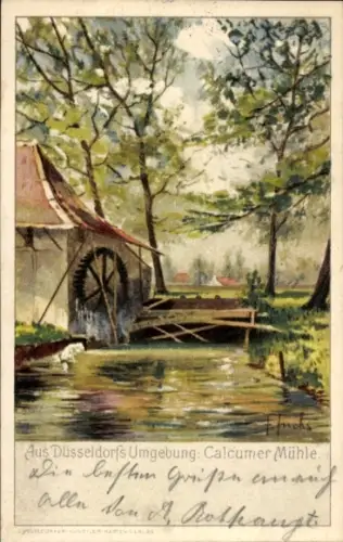 Künstler Ak Düsseldorf am Rhein, Calcumer Mühle
