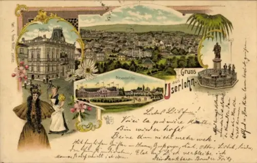 Litho Iserlohn im Märkischen Kreis, Gesamtansicht, Denkmal