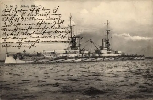 Ak Deutsches Kriegsschiff, S.M.S. König Albert, Kaiserliche Marine