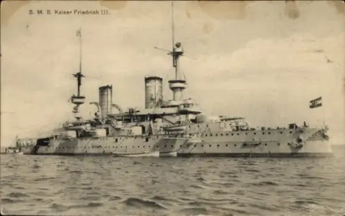 Ak Deutsches Kriegsschiff, S.M.S. Kaiser Friedrich III., Kaiserliche Marine