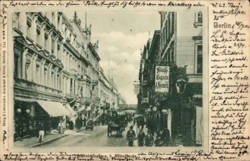Ak Berlin Mitte, Friedrichstraße, Geschäfte