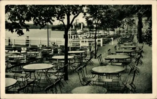 Ak Nedlitz Potsdam, Wirtshaus Römerschanze, Terrasse