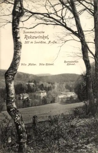 Ak Rekawinkel Pressbaum Niederösterreich, Sommerfrische  Villa Müller, Villa Kühnel, Restauration
