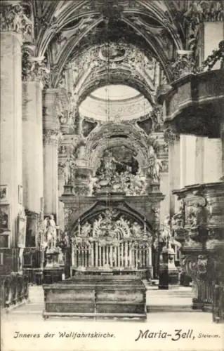 Ak Mariazell Steiermark, Inneres der Wallfahrtskirche, Maria-Zell, Steiermark
