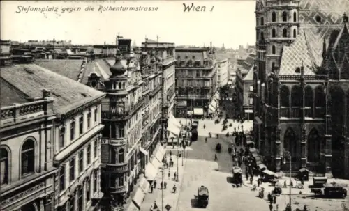 Ak Wien 1 Innere Stadt, Stefansplatz, Rothenturmstraße, Wien 1,  Ansicht