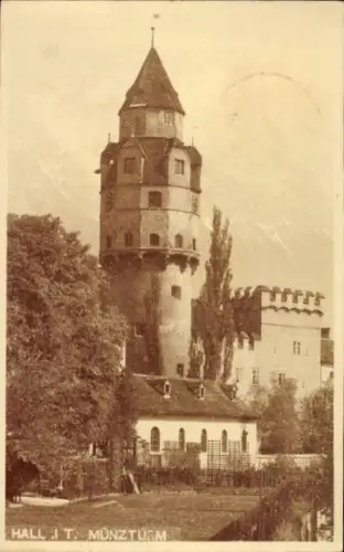 Ak Schwäbisch Hall in Württemberg, Münzturm,   , 1919, handschriftlicher Text