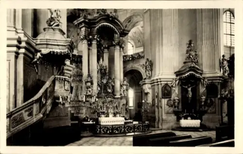 Ak Křtiny Kiritein Kiriteyn Südmähren, Hauptaltar, Kirche,  Brünn, barocke Elemente