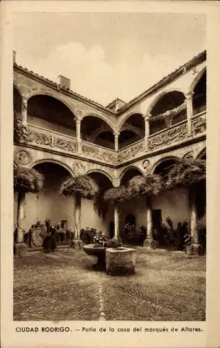 Ak Ciudad Rodrigo Kastillen und León, Patio de la casa del marqués de Altares,   Architektur