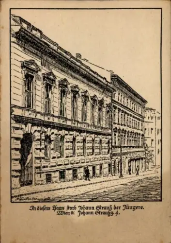 Ak Wien 4 Wieden, Haus von Johann Strauß der Jüngere, Wien IV, Straße, Gebäude