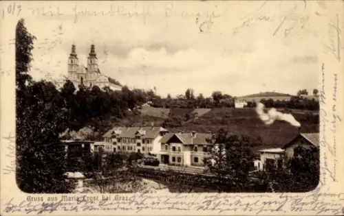 Ak Dobrá Voda Maria Trost Brünnl Südböhmen, Gesamtansicht