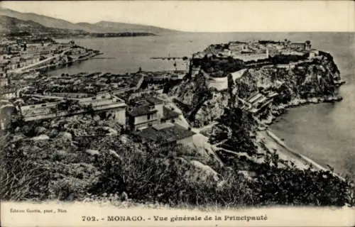 Ak Monaco,  Küstenansicht, Festung, Meer, 